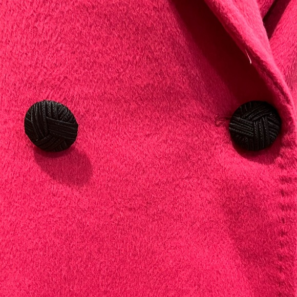 Rachel Zoe Peacoat Pink Wool Knee Length Slit Pockets Button Size XS - Picture 4 of 12
